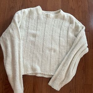 Derek Heart Cream Crew Neck Sweater